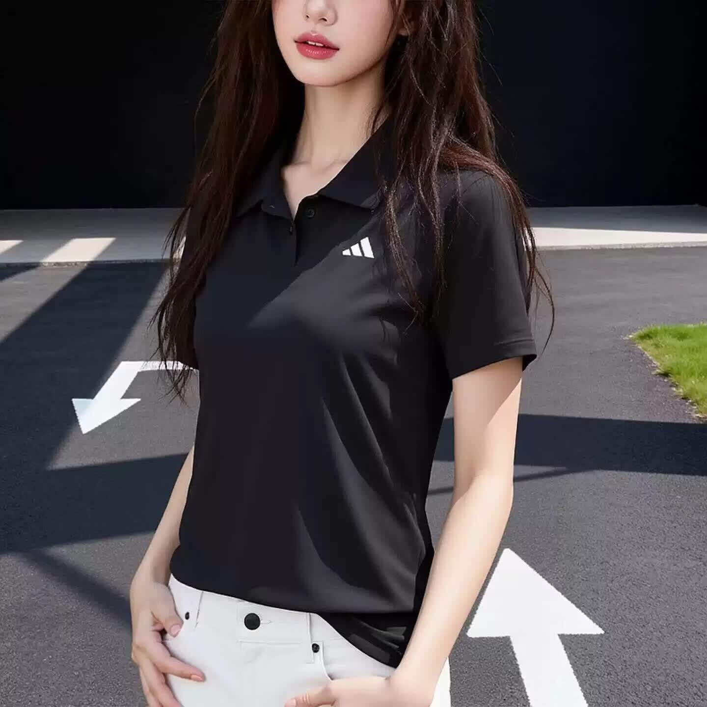 阿迪达斯女装夏季正品短袖网球训练运动服休闲T恤上衣翻领POLO衫