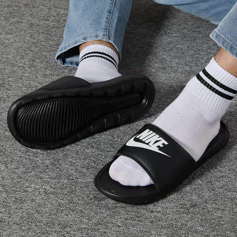 Nike耐克黑色运动拖鞋正品户外一字拖轻便沙滩男鞋休闲减震凉拖鞋