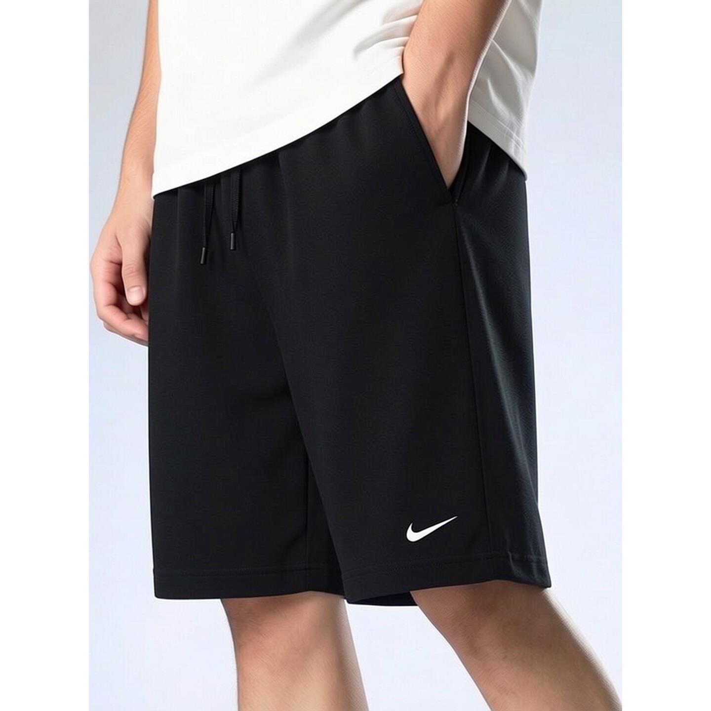 Nike耐克裤子棉涤针织短裤正品刺绣小标五分裤透气运动裤休闲男裤