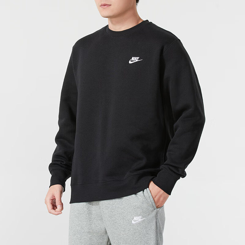 Nike耐克2026年新款黑色圆领卫衣男长袖套头运动休闲上衣潮流时尚