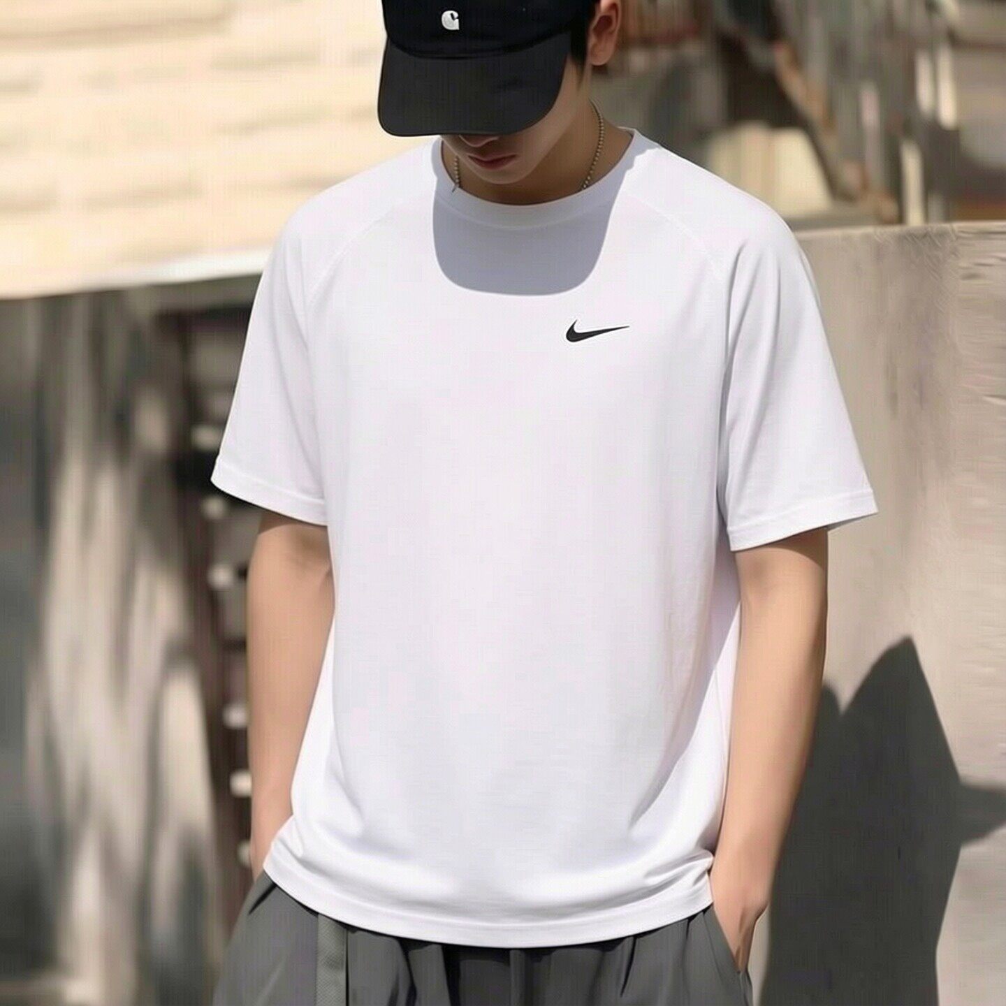 Nike耐克正品白色短袖针织速干运动服男士网眼T恤正品跑步薄上衣