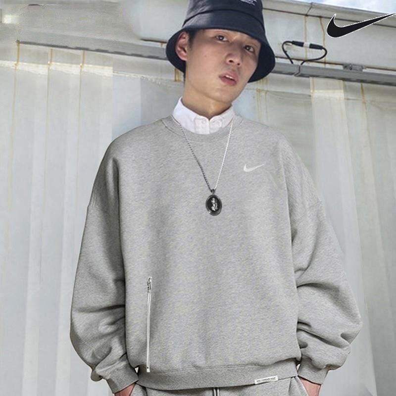 灰色卫衣Nike耐克针织套头衫正品男装透气运动装正品外套休闲上衣