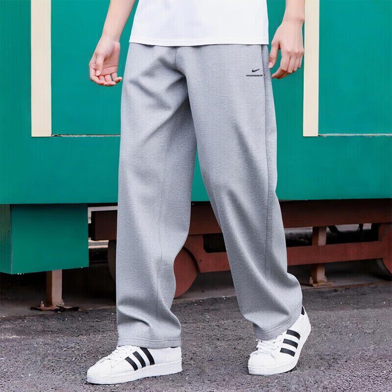 Nike耐克新款男士宽松直筒运动长裤简约休闲卫裤灰色潮流时尚