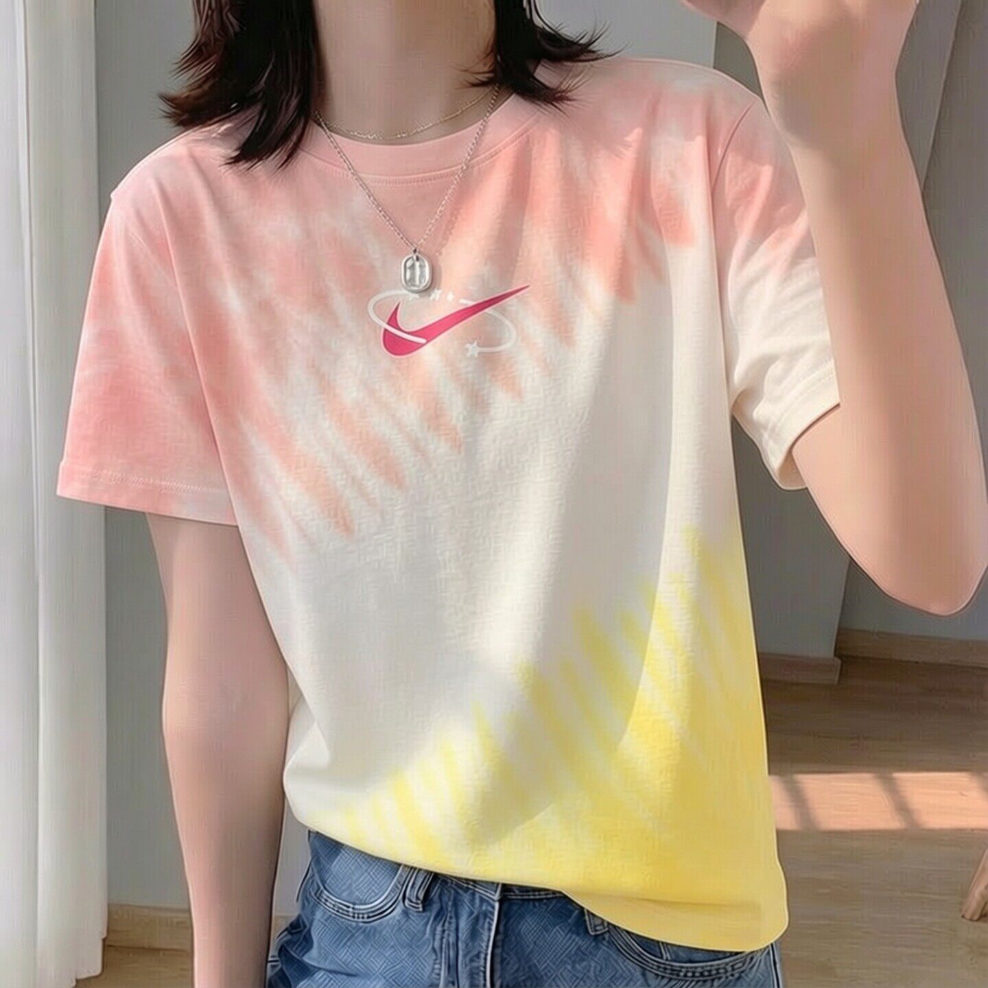 NIKE耐克夏季正品正品短袖宽松五分袖潮流时尚T恤女子运动装上衣
