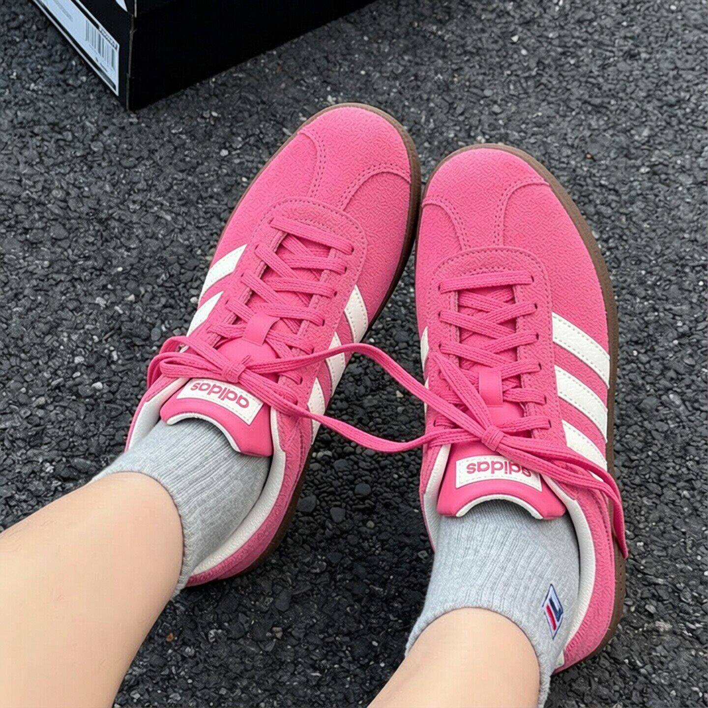 阿迪达斯粉色板鞋女鞋夏季正品低帮复古t头韩版德训休闲鞋KK4650