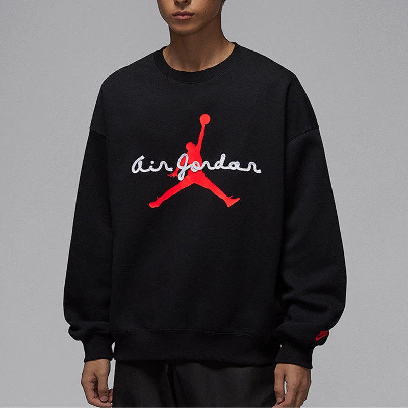 Nike耐克Air Jordan黑色圆领卫衣男宽松落肩袖长袖百搭潮流时尚