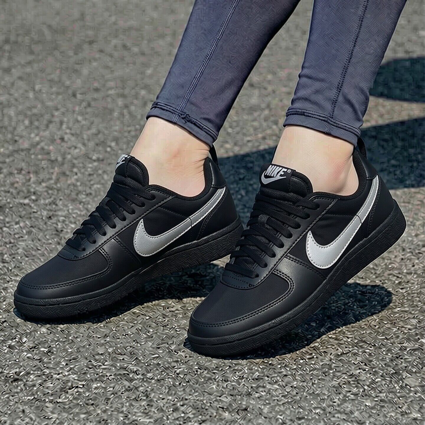 Nike耐克2026年新款运动鞋黑色低帮女鞋潮流复古休闲鞋网面旅行鞋