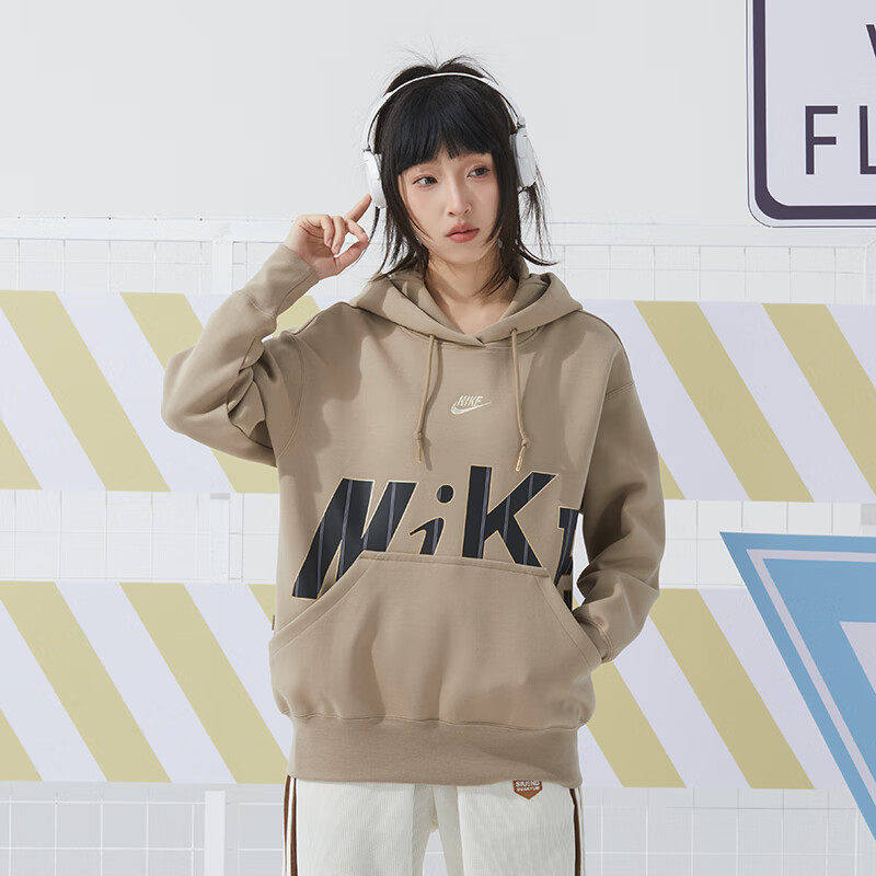Nike耐克正品连帽卫衣宽松大码上衣针织女子外套正品运动服套头衫