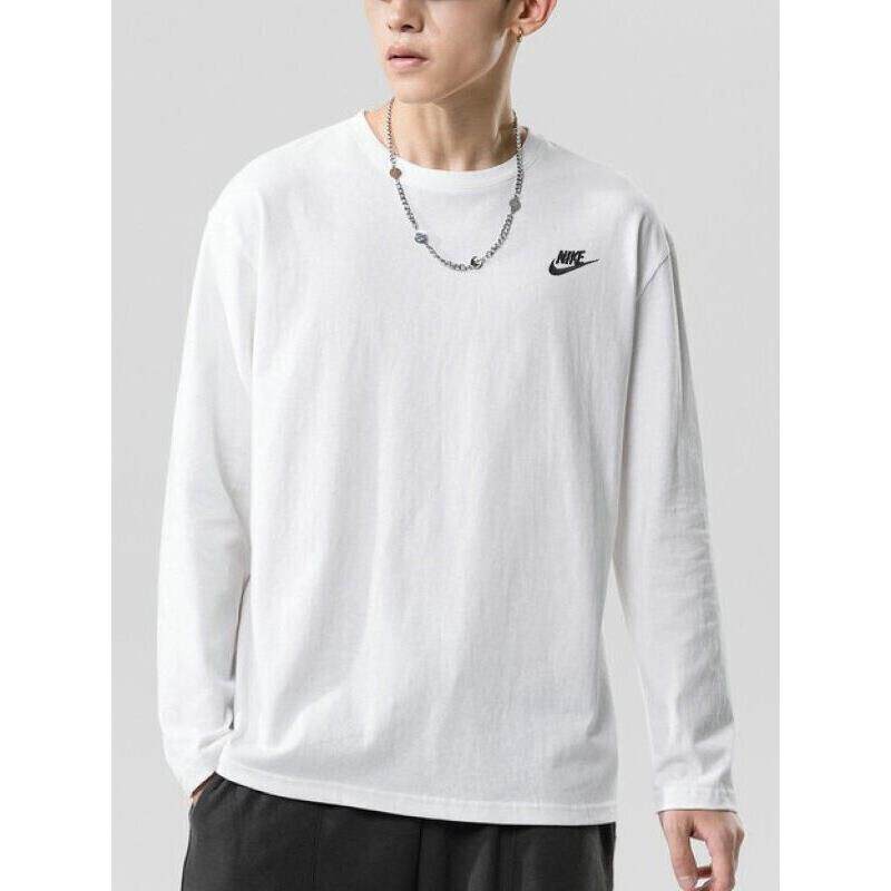 Nike耐克卫衣男女长袖套头衫薄款秋季正品白色正品圆领宽松运动服