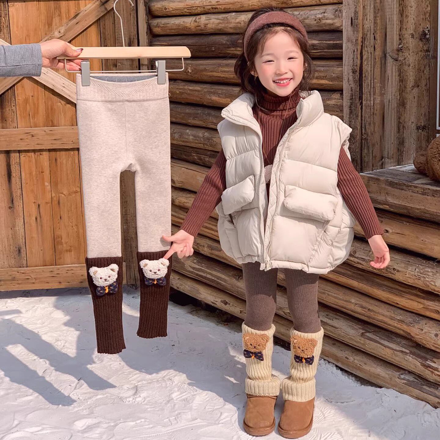 女童打底裤秋冬款加绒加厚宝宝打底袜外穿小童堆堆袜套儿童长裤子