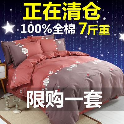 秋冬60支棉加厚磨毛纯棉四件套