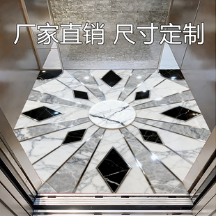定做物业小区电梯轿厢专用地垫环保无味仿大理石地板革欧式高档