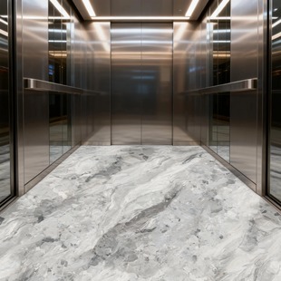 定做仿大理石电梯地板垫轿厢高档石材花纹地板革仿瓷砖地板贴地胶