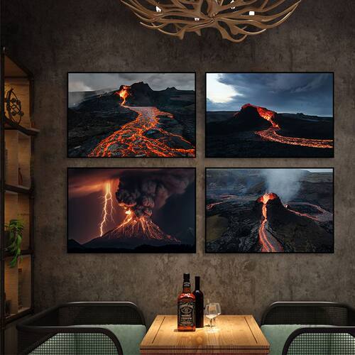 火山喷发装饰画客厅卧室