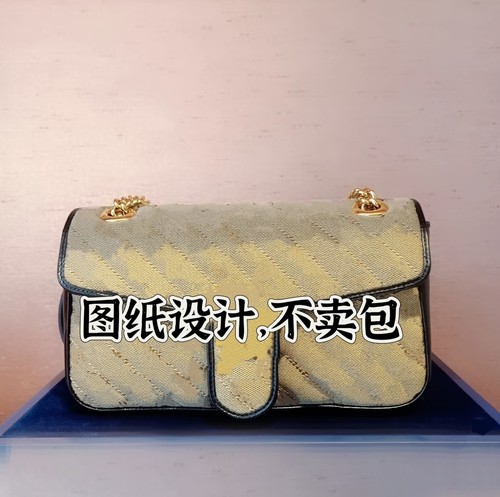 玛客帆布款马蒙图纸版型单肩斜挎包模板斜线翻盖包纸板手工diy