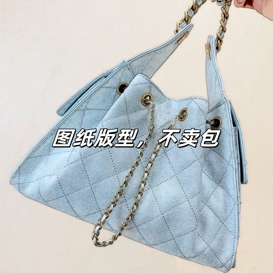 玛客版型菱格斜挎包纸样手提抽绳水桶包免裁剪纸样手工DIY