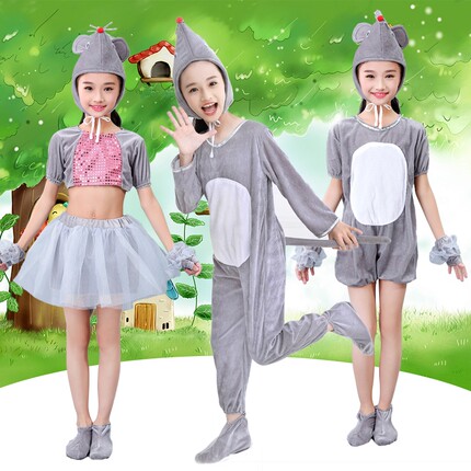 六一新款儿童动物演出服少儿卡通小老鼠表演服幼儿园舞蹈服装纱裙