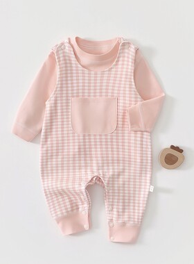 山姆优选婴儿衣服秋装婴幼儿连体衣宝宝超萌可爱外出服背带裤套装