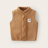 双层加绒加厚儿童马甲外穿春秋装 马甲背心 婴儿宝宝秋冬奥利绒开衫