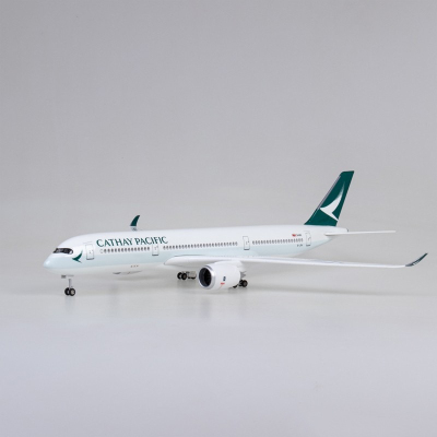 空客A350国泰航空客机模型飞机民航47厘米带灯带轮生日礼物首选