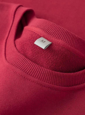 370g酒红色圆领卫衣女鲜红色枣红色暗红色线圈情侣长袖上衣男秋