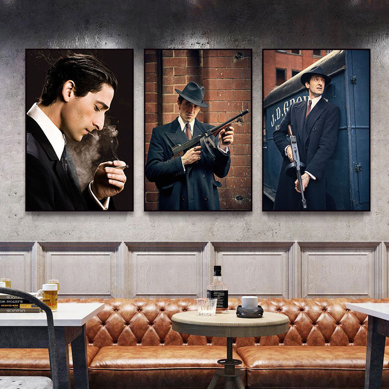 浴血黑帮电影装饰画咖啡馆酒吧私人电影院背景墙挂画电影明星壁画