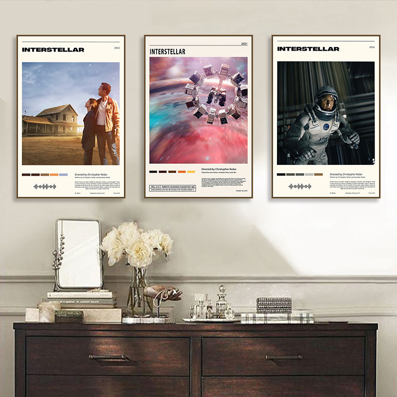 星际穿越电影装饰画客厅卧室私人影院科幻宇航员挂画太空星球壁画