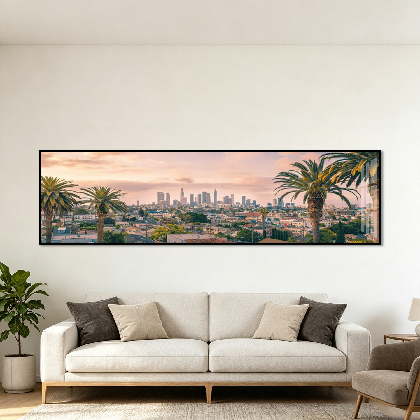 洛杉矶挂画布达佩斯城市夜景装饰画客厅纽约建筑风景天际线壁画