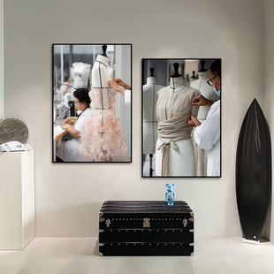 服装设计装饰画裁缝店私人订制工作室挂画女装店手工裙子礼服壁画