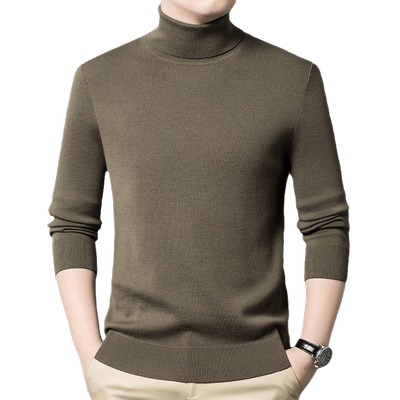 恒源祥100%精纺羊毛衫厚高领