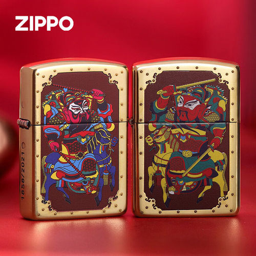 ZIPPO之宝煤油防风打火机限量版国潮鸿运门神盔甲彩绘