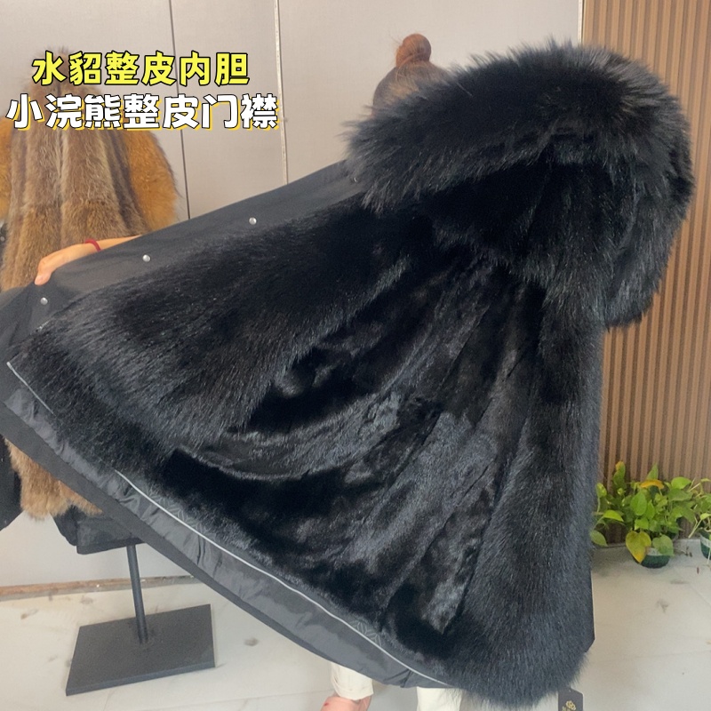 派克服男皮毛一体整貂内胆