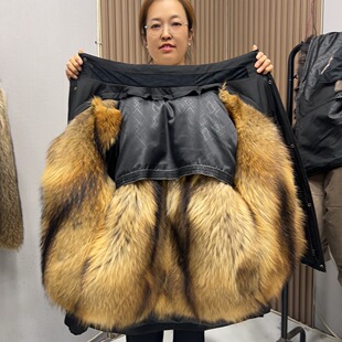 【极寒保暖】男士派克王冬季加厚短款派克服可拆卸貉子毛皮保暖