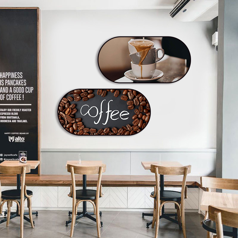 咖啡厅装饰画复古美式西餐厅文化墙挂画咖啡角布置拿铁咖啡豆壁画,家居饰品,现代装饰画,淘宝优惠券,粉丝福利购,淘宝优惠卷