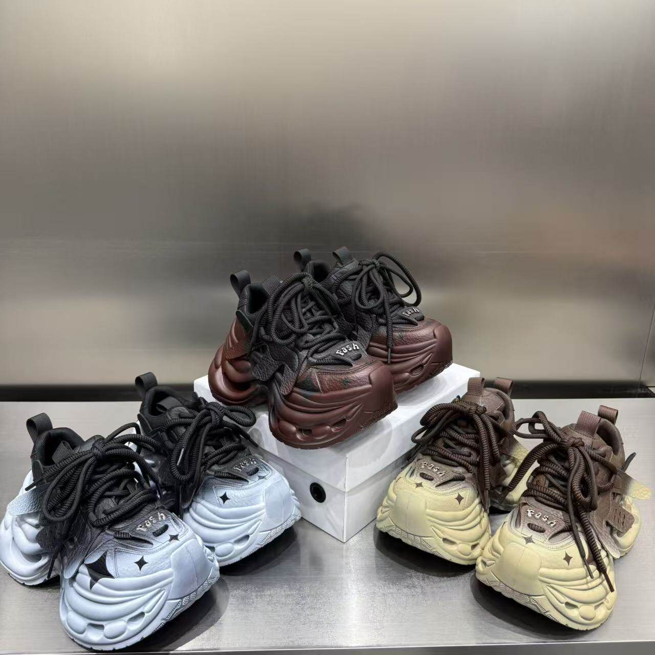韩版拼色机能风8cm厚底老爹鞋秋季松糕底增高休闲鞋百搭轻便女鞋