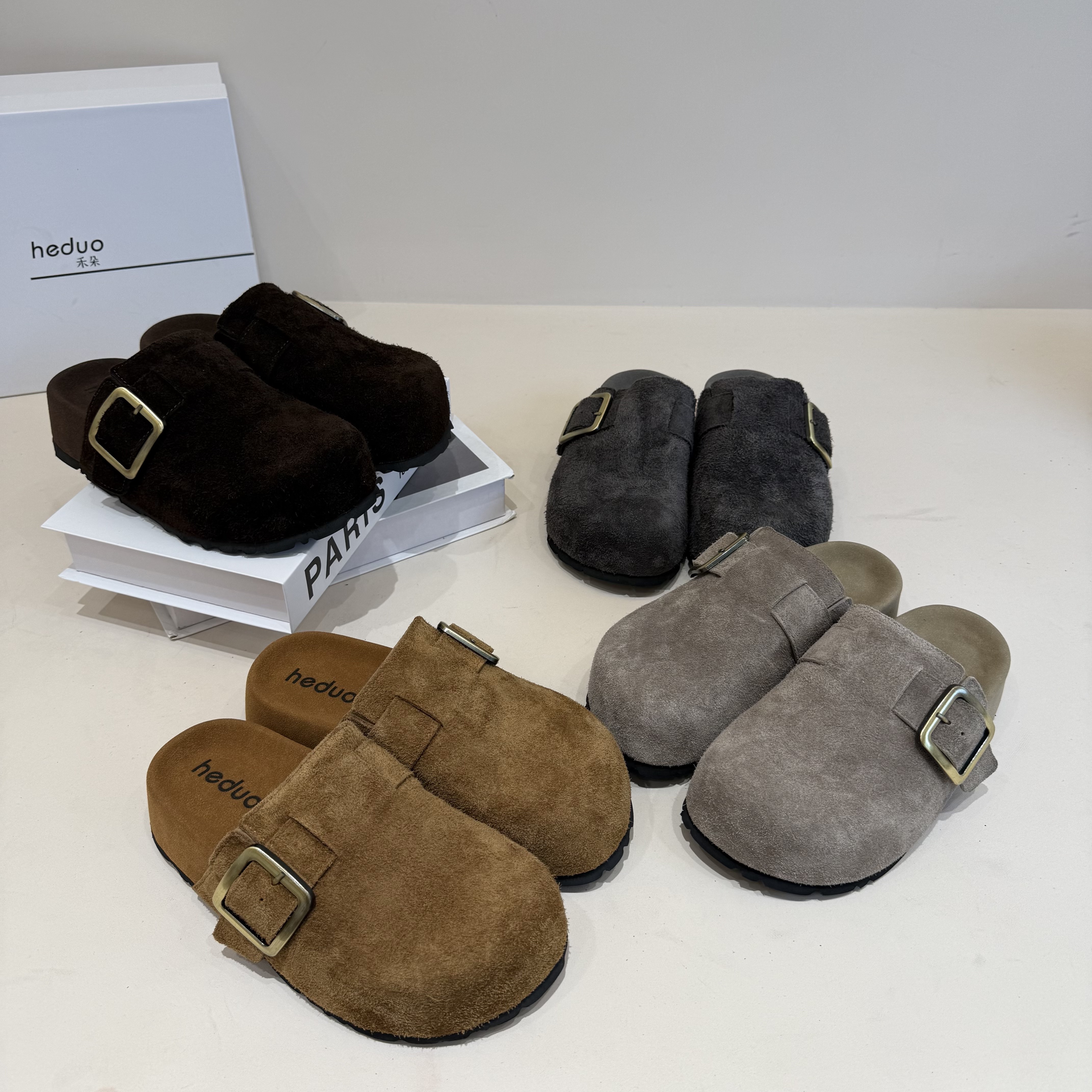 2025秋厚底增高勃肯拖鞋女百搭休闲舒适配阔腿裤ins潮包头拖鞋单