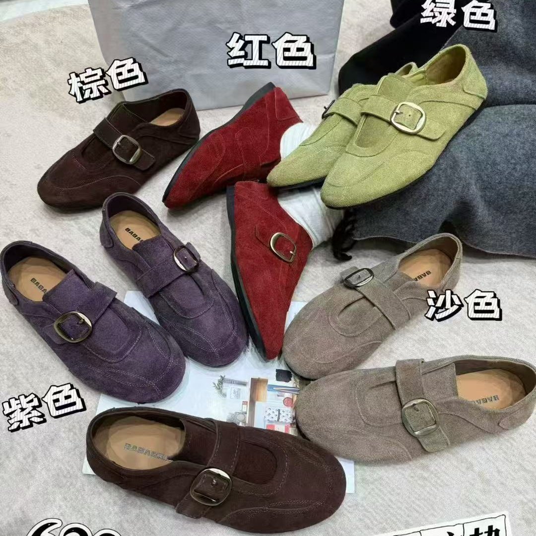 磨砂皮乐福鞋女2026春季新款百搭圆头平底豆豆鞋真皮一脚蹬休闲鞋,女鞋,乐福鞋（豆豆鞋）,淘宝优惠券,粉丝福利购,淘宝优惠卷