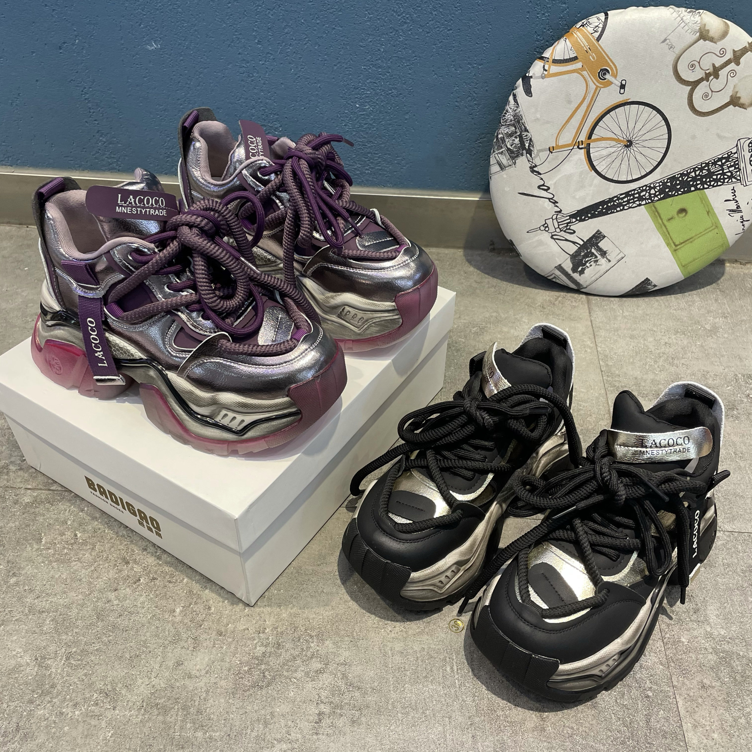 轻便炸街老爹鞋2025春秋新款真皮厚底松糕鞋女增高显瘦拼色运动鞋