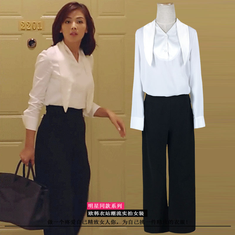 2016夏款韩款女裤欢乐颂刘涛安迪明星同款高腰阔腿裤时尚百搭包邮