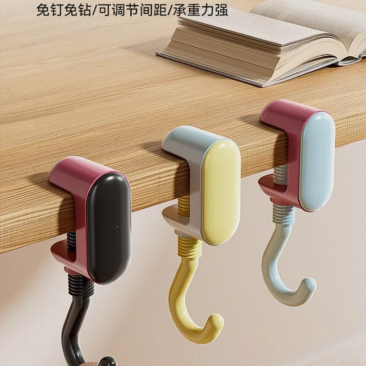 书包挂钩学生桌边课宿舍可调节挂包神器强力承重桌面背包卡扣钩子