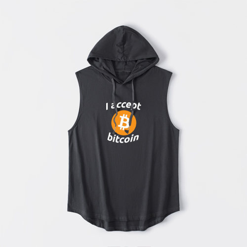 I accept bitcoin 我接受比特币挖矿周边极背心T恤无袖短袖嘻哈学