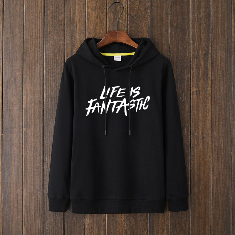 life is fantastic 印花信誓蛋蛋卫衣圆领时尚衣服套头男女上衣宽