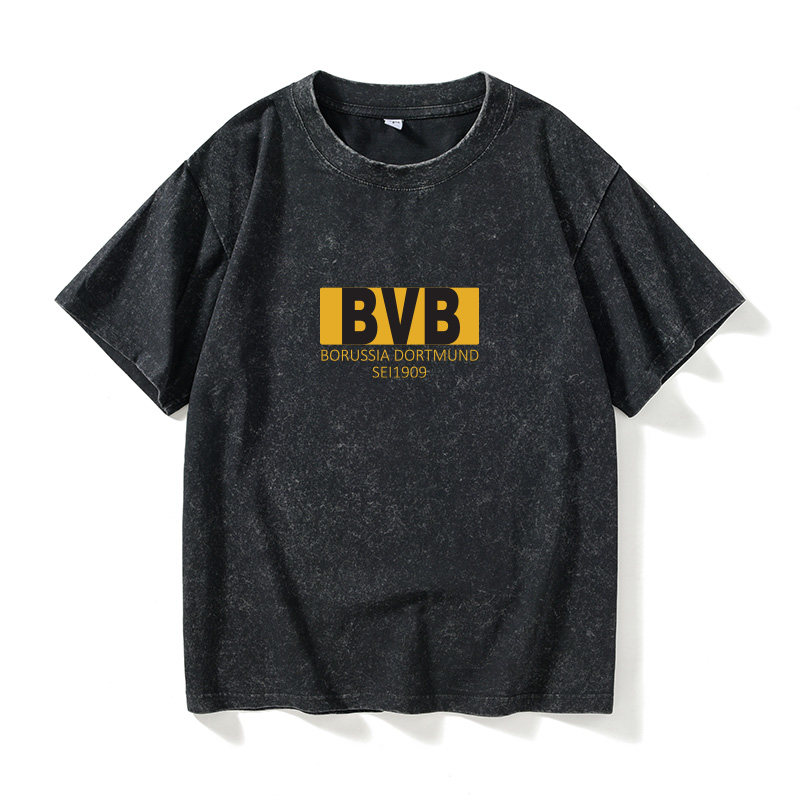 大黄蜂BVB多特蒙德 足球迷纪念T恤短袖潮衣服女男圆领大码宽松夏