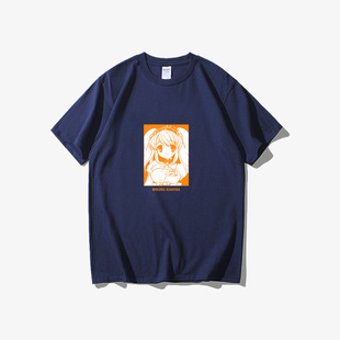 凉宫春日 潮衣服女男圆领 忧郁SOS团长门有希团虚妹周边T恤短袖