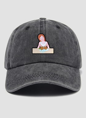 Joan cornella 趣味插画恶搞创意印花帽子棒球帽男女新款软顶鸭舌