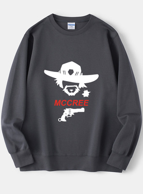 mccree守望先锋DVA兔子游戏网游源氏周边卫衣圆领简约衣服套头男