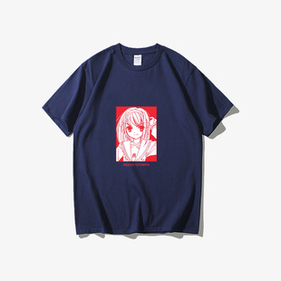 凉宫春日 潮衣服女男圆领 忧郁SOS团长门有希团虚妹周边T恤短袖