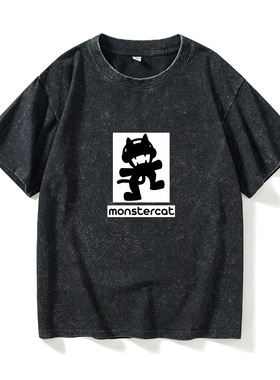Monstercat怪猫厂电音DJT恤短袖个性衣服女男圆领大码宽松夏季情