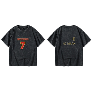 Ac米兰经典球衣 因扎吉加图索卡卡T恤短袖青少年衣服女男圆领大码