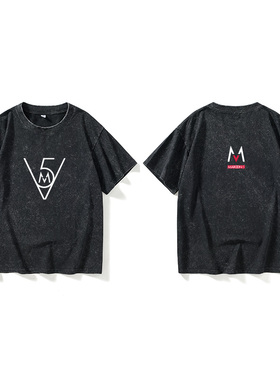 魔力红乐队maroon5 摇滚嘻哈音乐T恤短袖个性衣服女男圆领大码宽